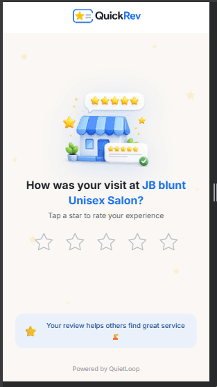 QuickRev star rating screen